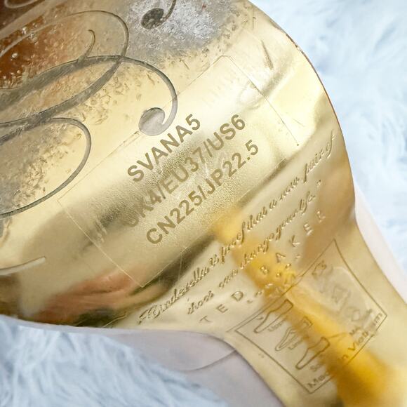 TED BAKER | Nude Pink Gold Platform Peep Toe Heels Pumps SVANA5 | Size 6 - Picture 6 of 10